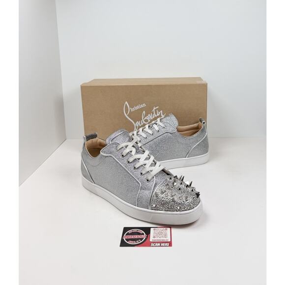 Size 14US - Christian Louboutin Louis Junior Pik Pik Silver🪩 Retail $1.3K!